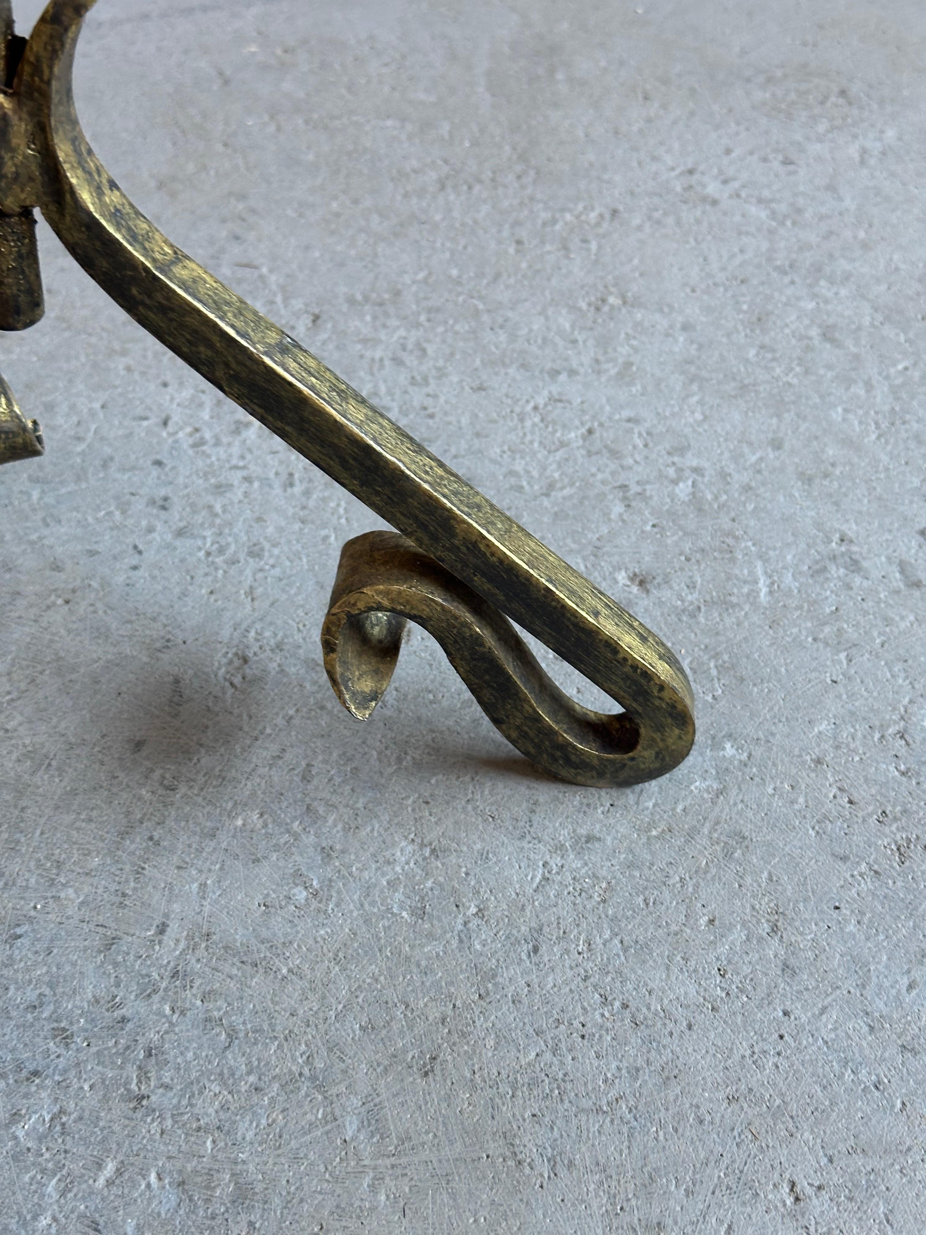 Small Spanish Iron Drinks Table with Scrolled Legs For Sale 1