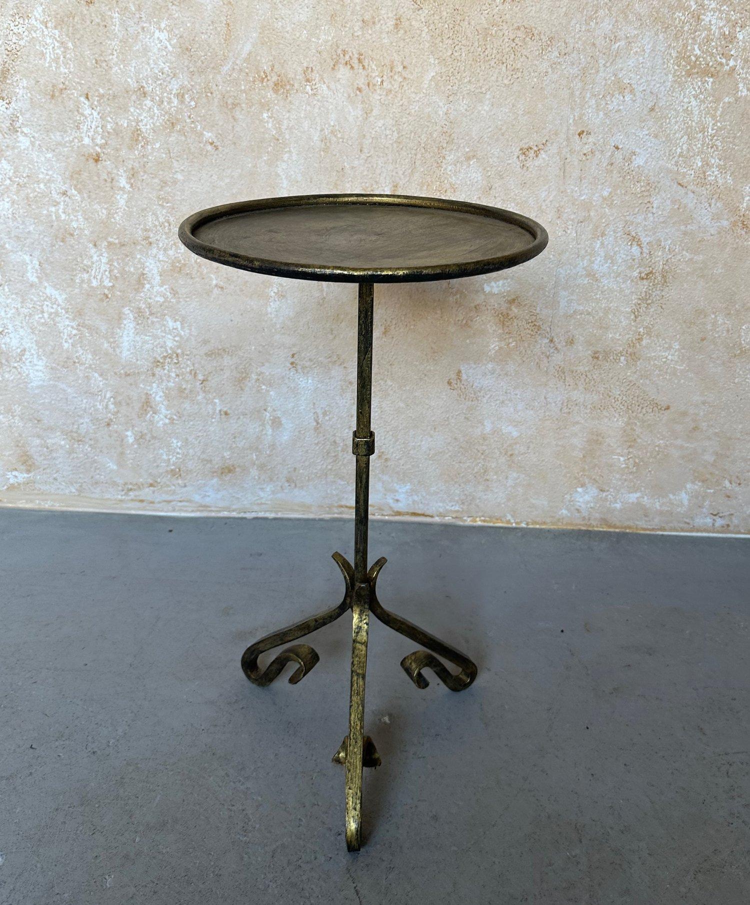 Small Spanish Iron Drinks Table with Scrolled Legs 2