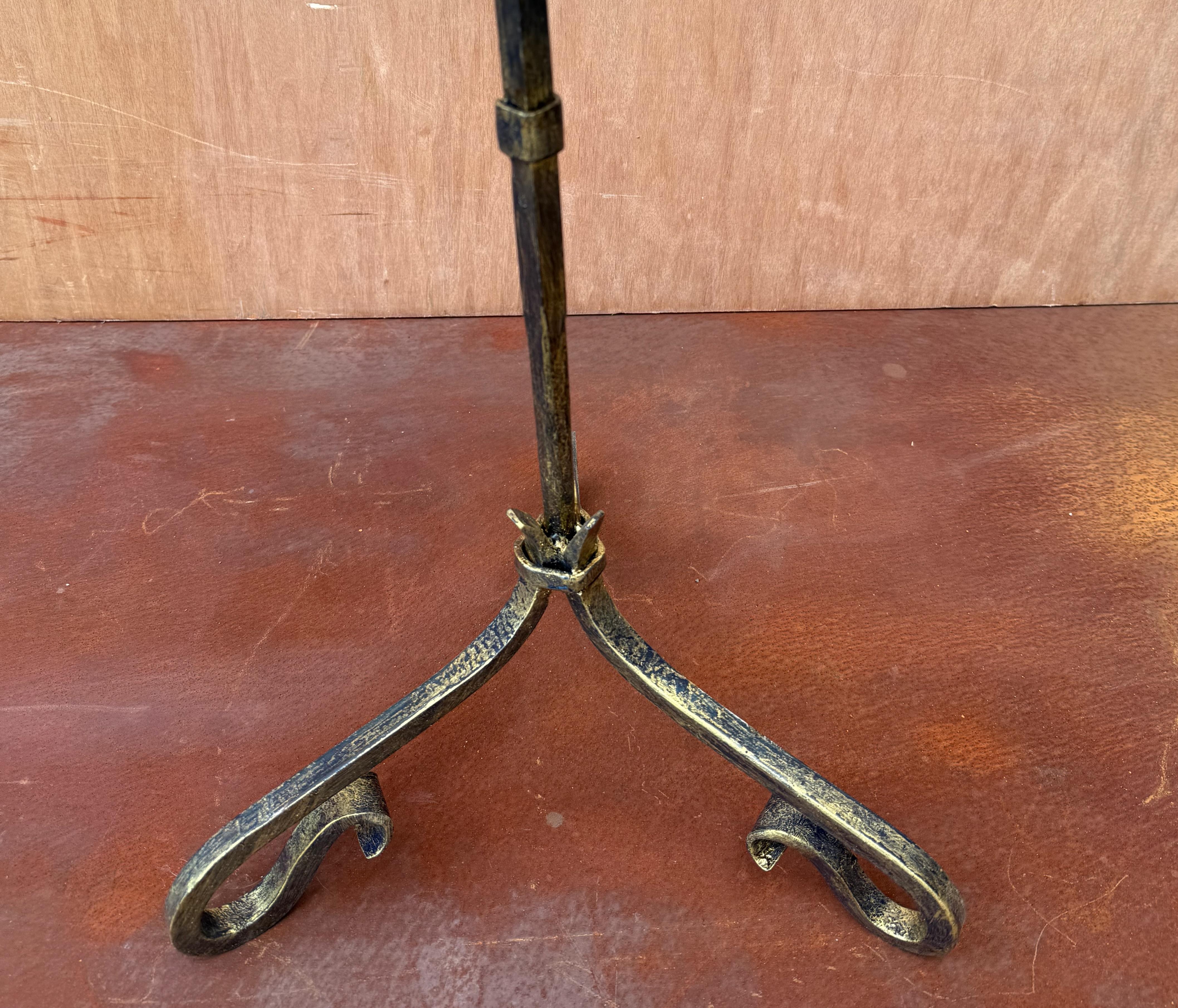 Small Spanish Iron Drinks Table with Scrolled Legs For Sale 3