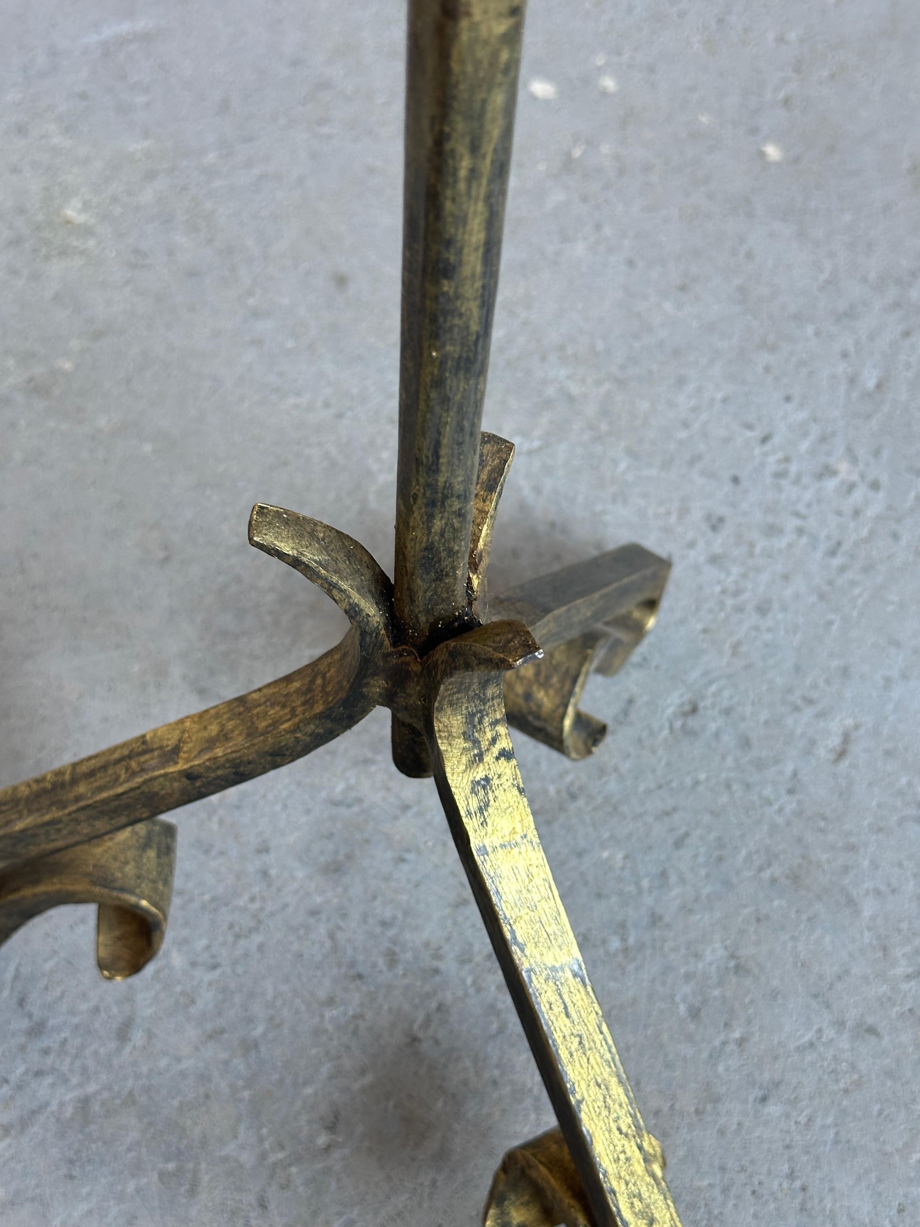 Small Spanish Iron Drinks Table with Scrolled Legs For Sale 3