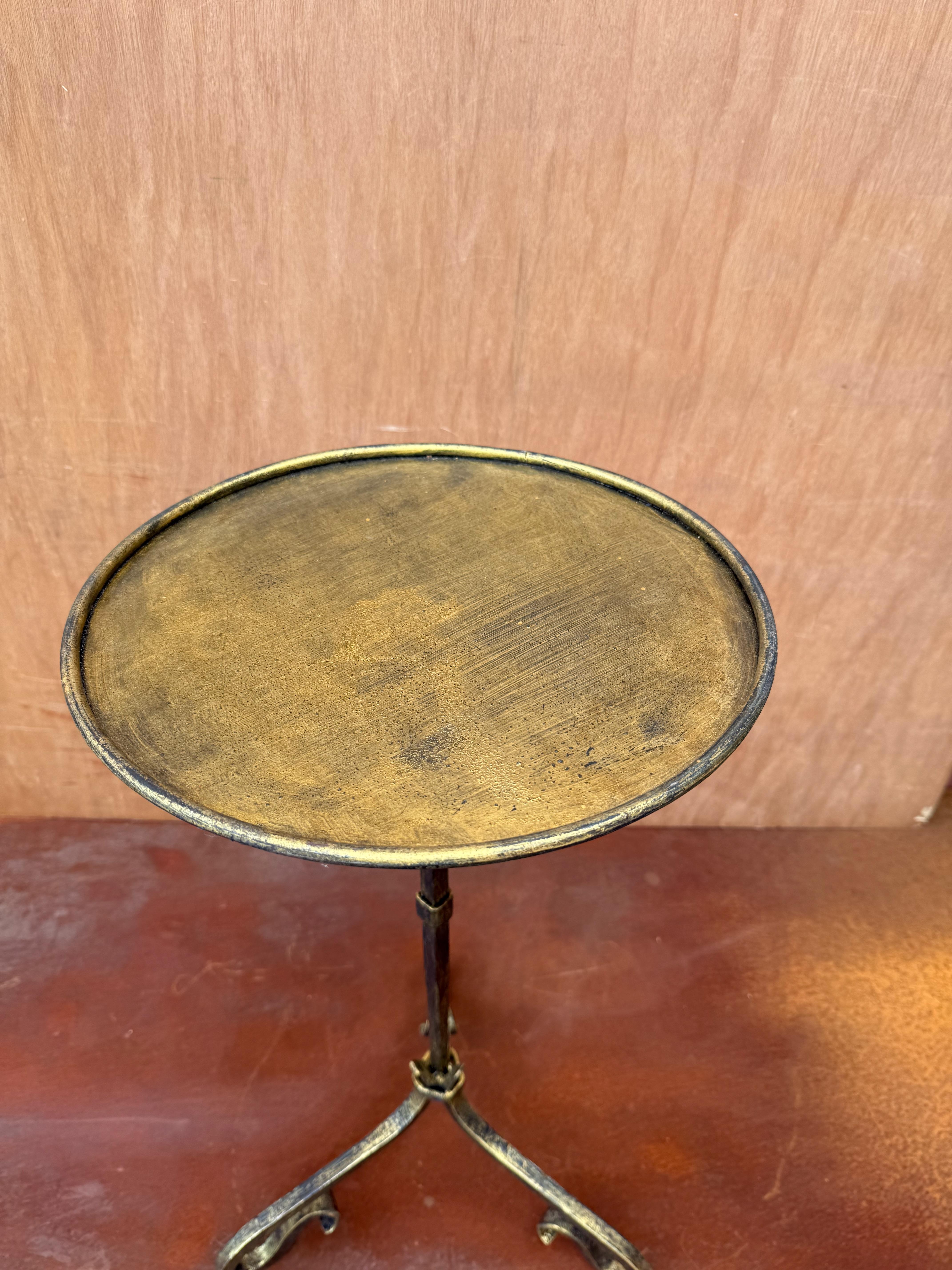 Small Spanish Iron Drinks Table with Scrolled Legs For Sale 4