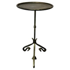 Small Spanish Iron Drinks Table with Scrolled Legs