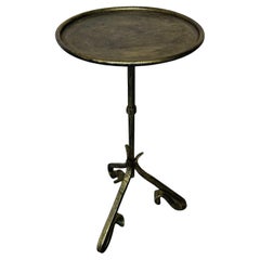 Small Spanish Iron Drinks Table with Scrolled Legs