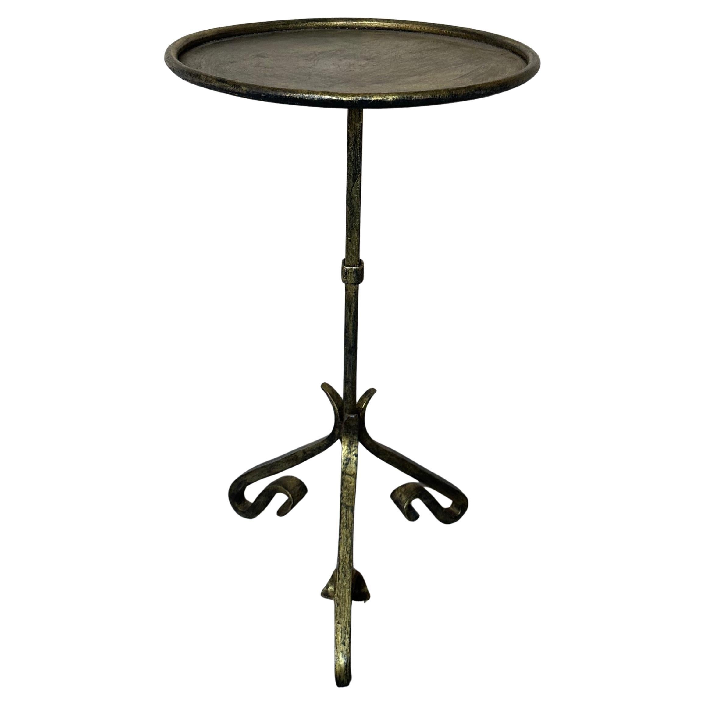 Small Spanish Iron Drinks Table with Scrolled Legs For Sale