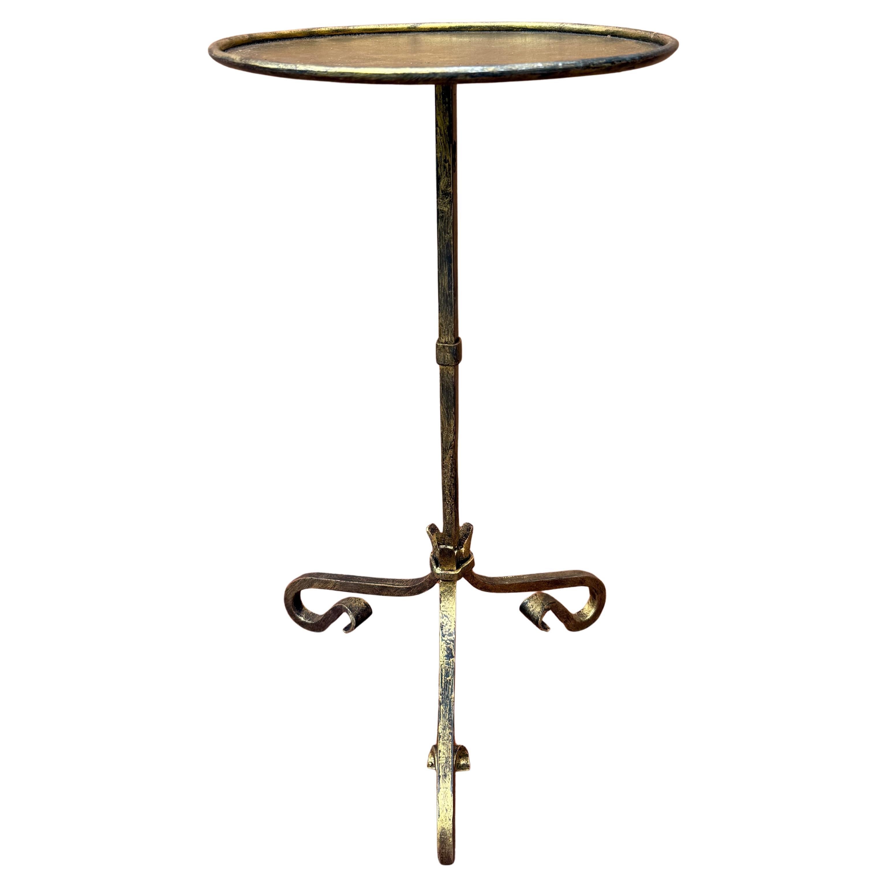 Small Spanish Iron Drinks Table with Scrolled Legs For Sale