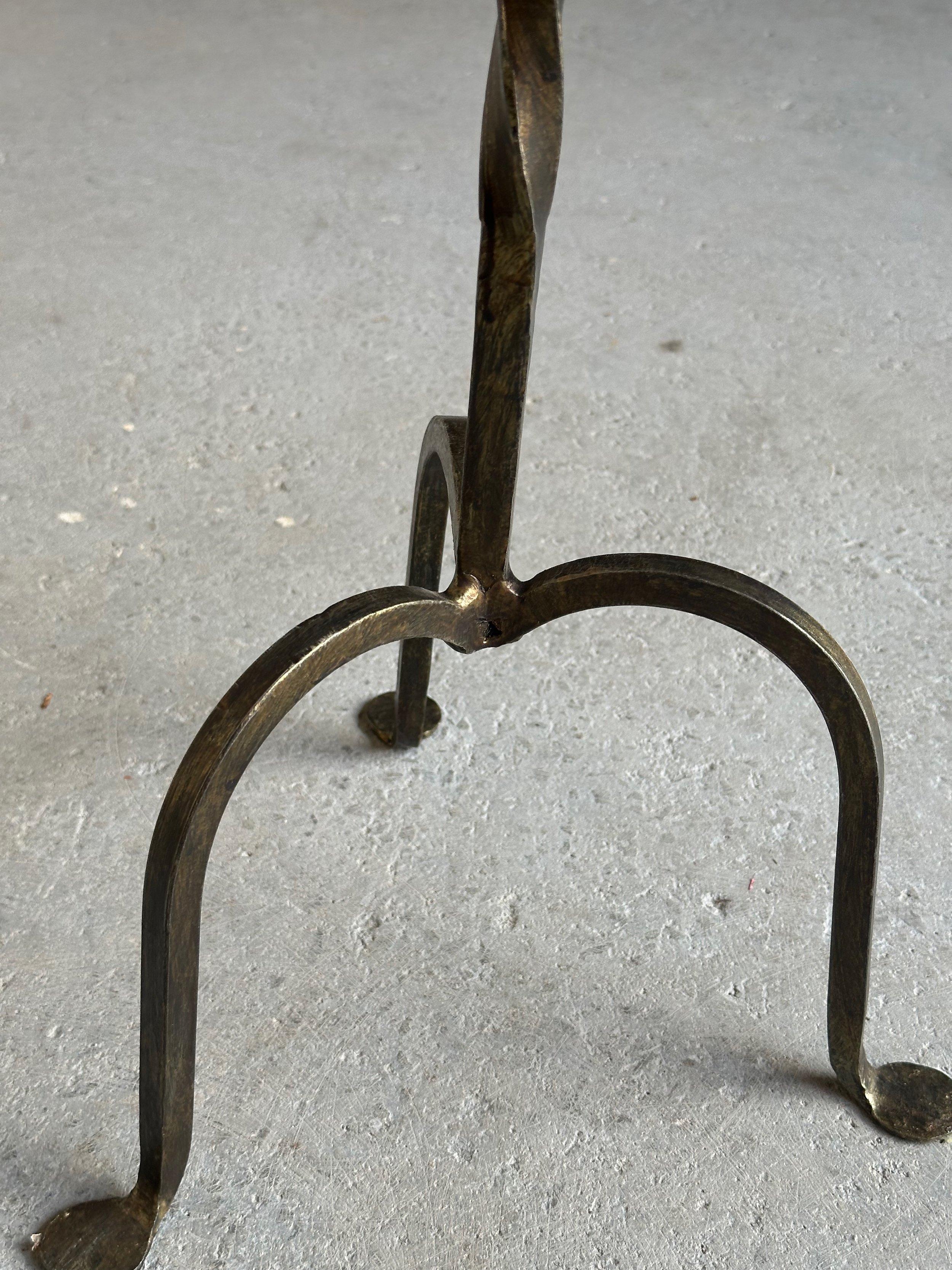 Small Spanish Iron Drinks Table with Twisted Stem For Sale 5