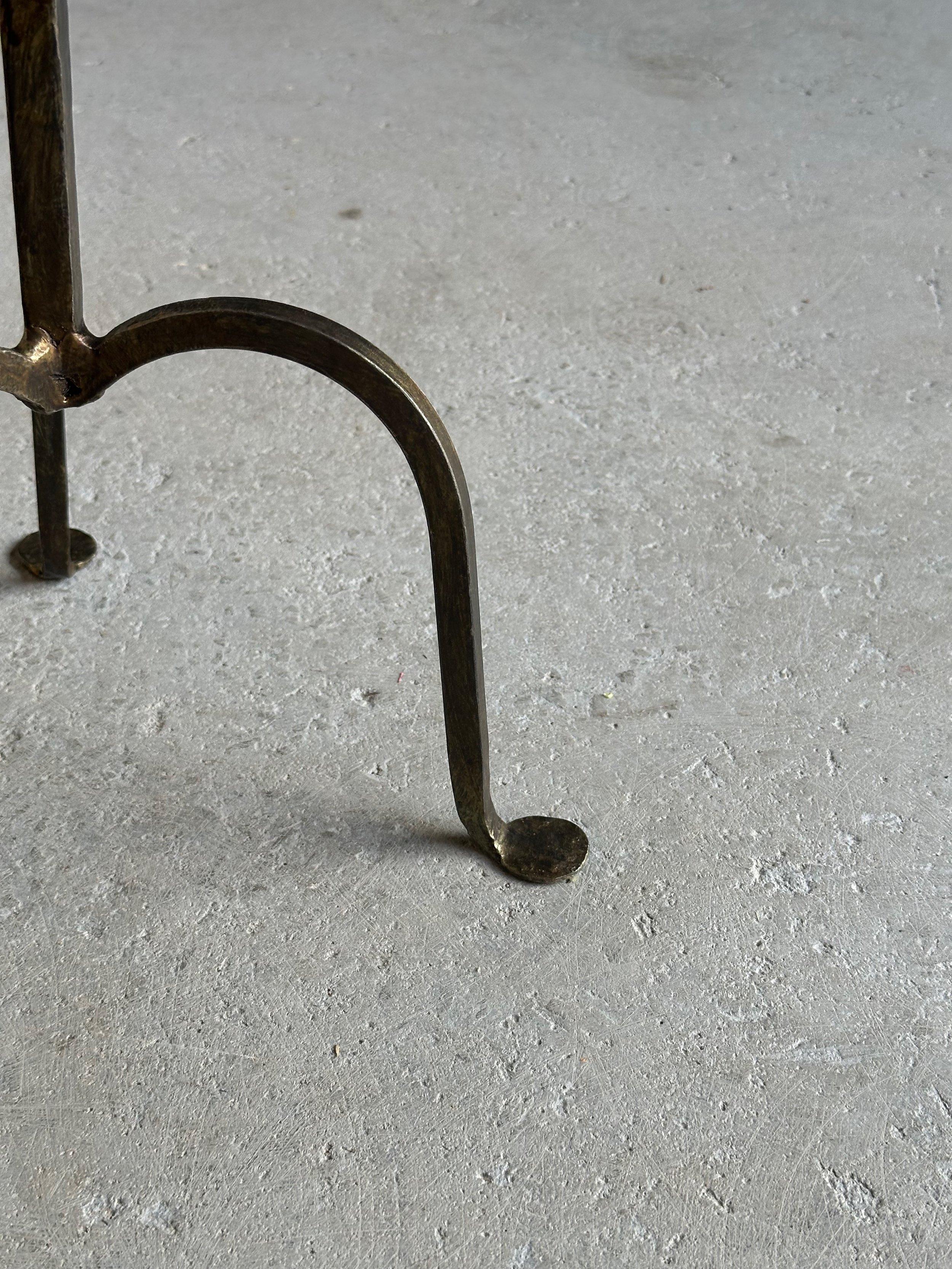 Small Spanish Iron Drinks Table with Twisted Stem For Sale 6