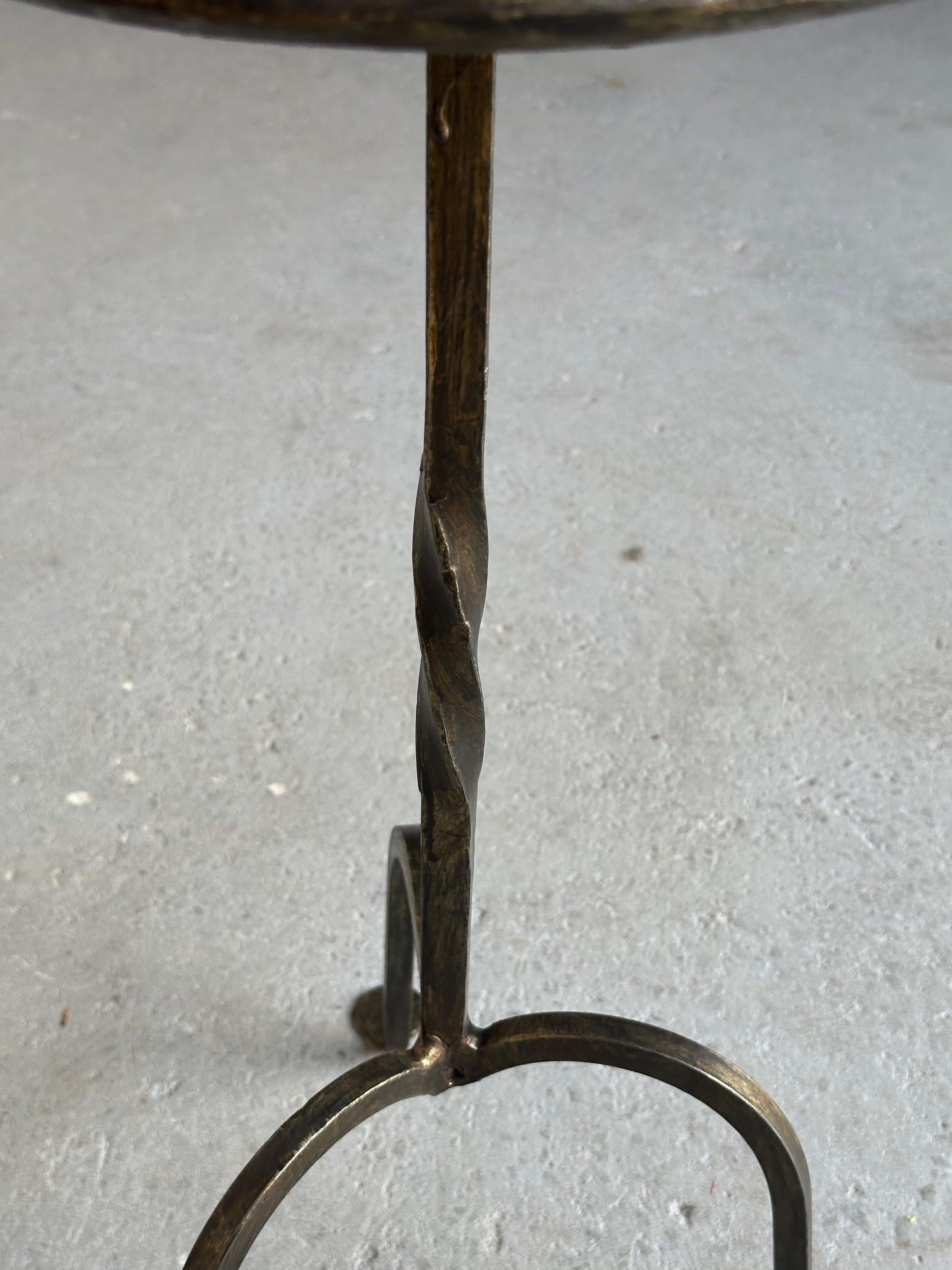 Small Spanish Iron Drinks Table with Twisted Stem For Sale 1