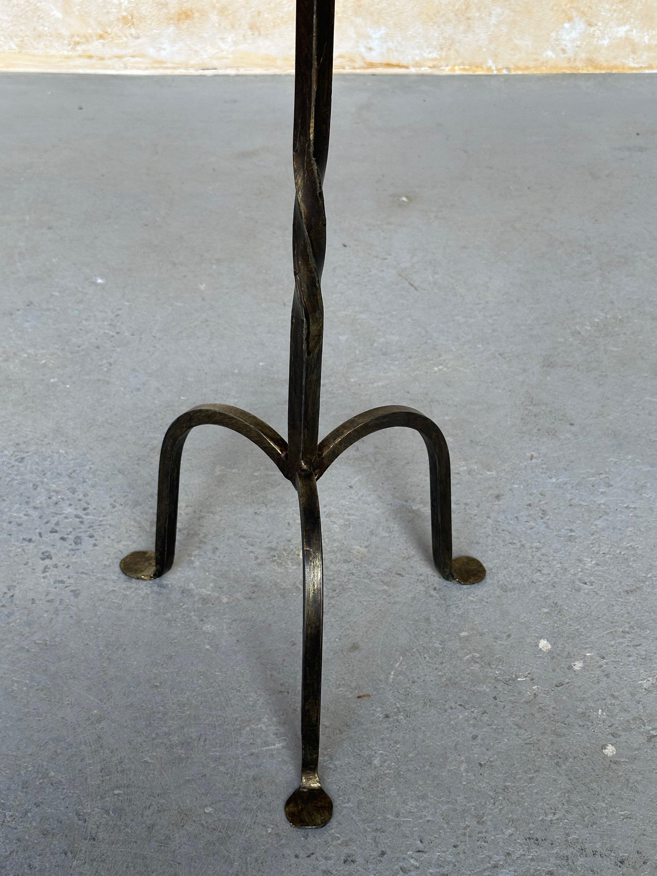 Small Spanish Iron Drinks Table with Twisted Stem For Sale 4