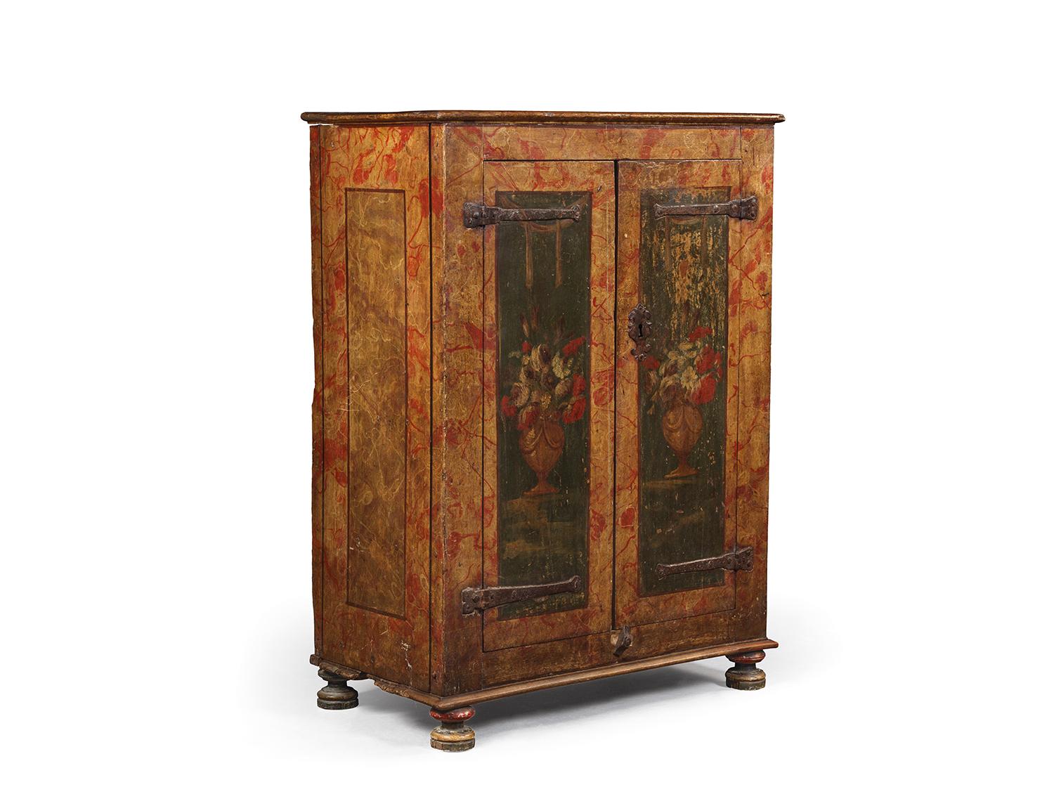 Small Spanish Polychrome Cabinet In Good Condition For Sale In Saint-Ouen, FR