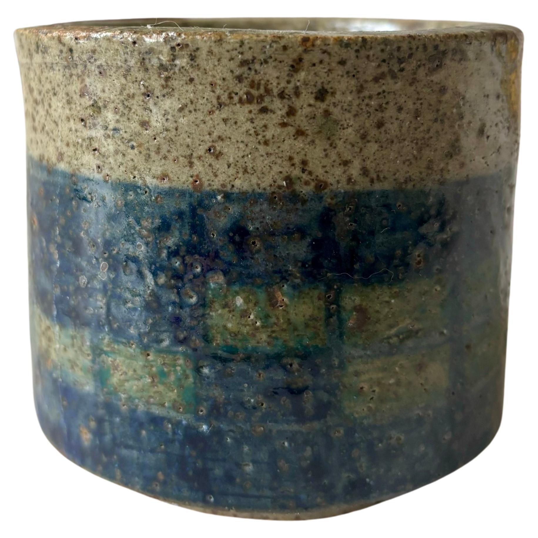 Small Spanish Vintage Ceramic Planter Vase For Sale