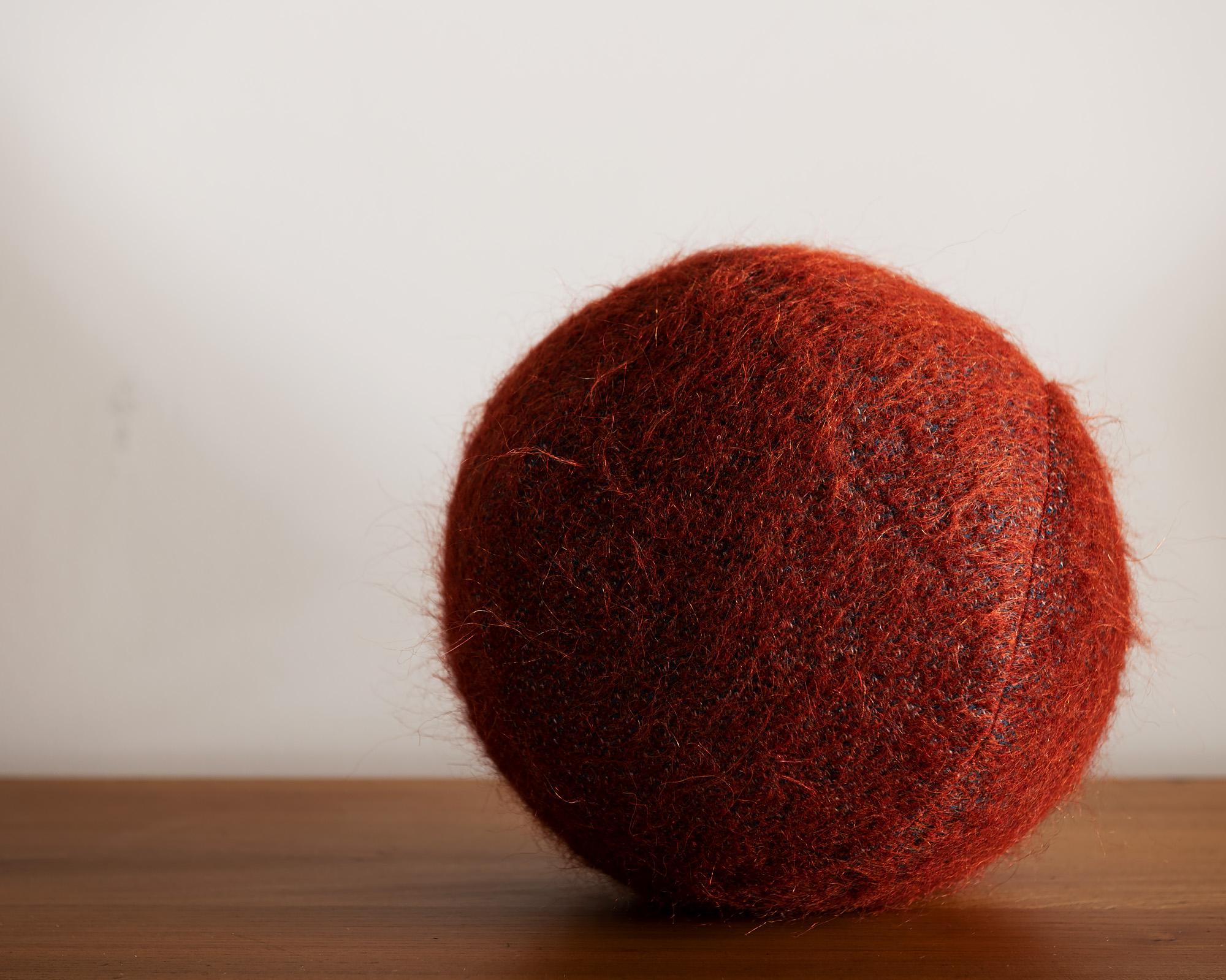 A small sphere pillow, beautifully executed by our local seamstress in Pierre Frey Yeti Orang Outan. A Hunt Modern exclusive, this form will energize your living room or bedroom. Measure: 9-10