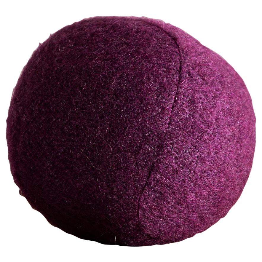 Hunt Modern Small Sphere Pillow in Pierre Frey Yeti Zinzolin For Sale