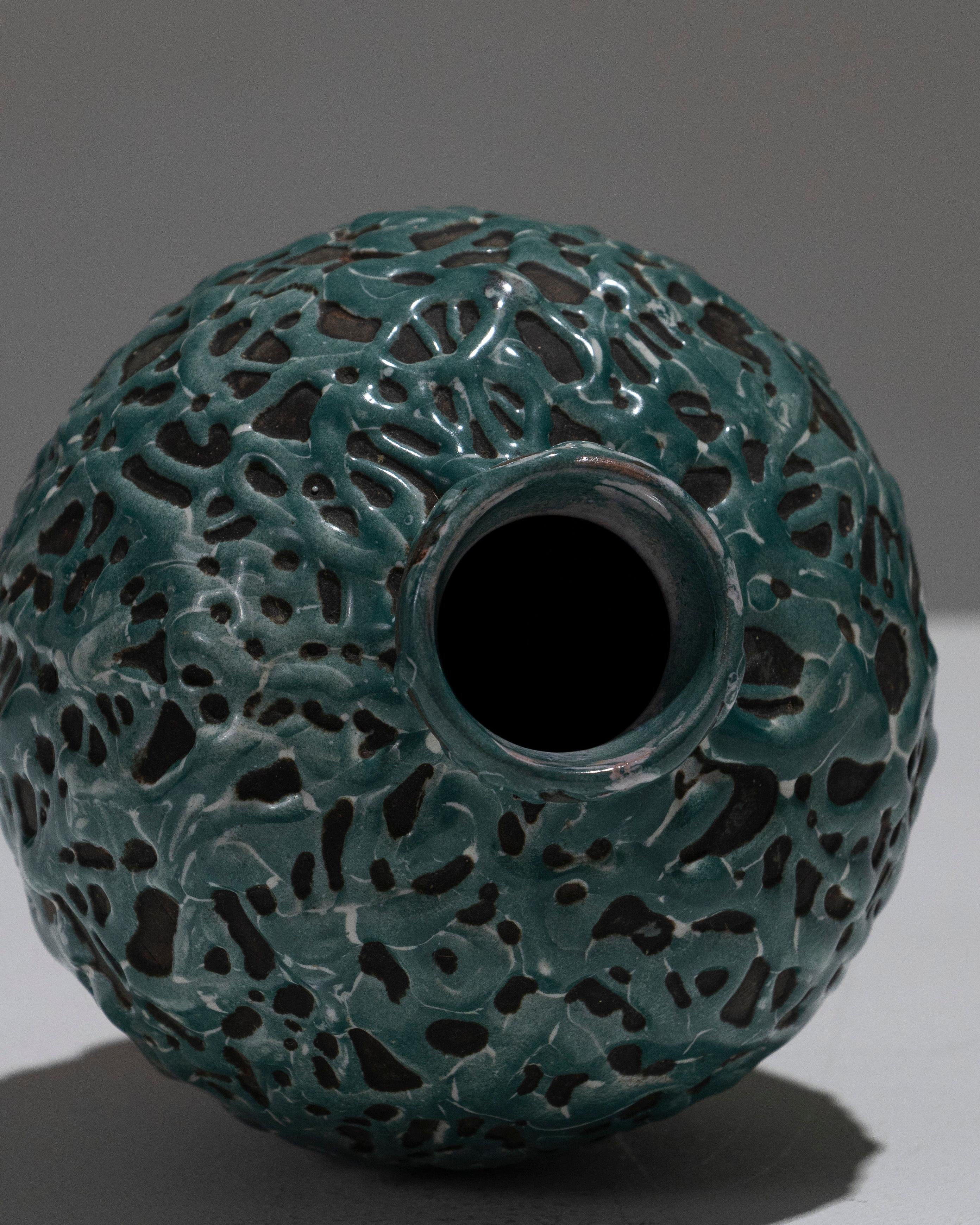 XX secolo Piccolo vaso sferico in ceramica, anni '40 in vendita