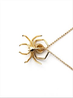14k Gold Plated White Sapphires Small Spider Pendant JHerwitt gift for her