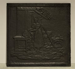 Small Square Antique Fireback / Backsplash