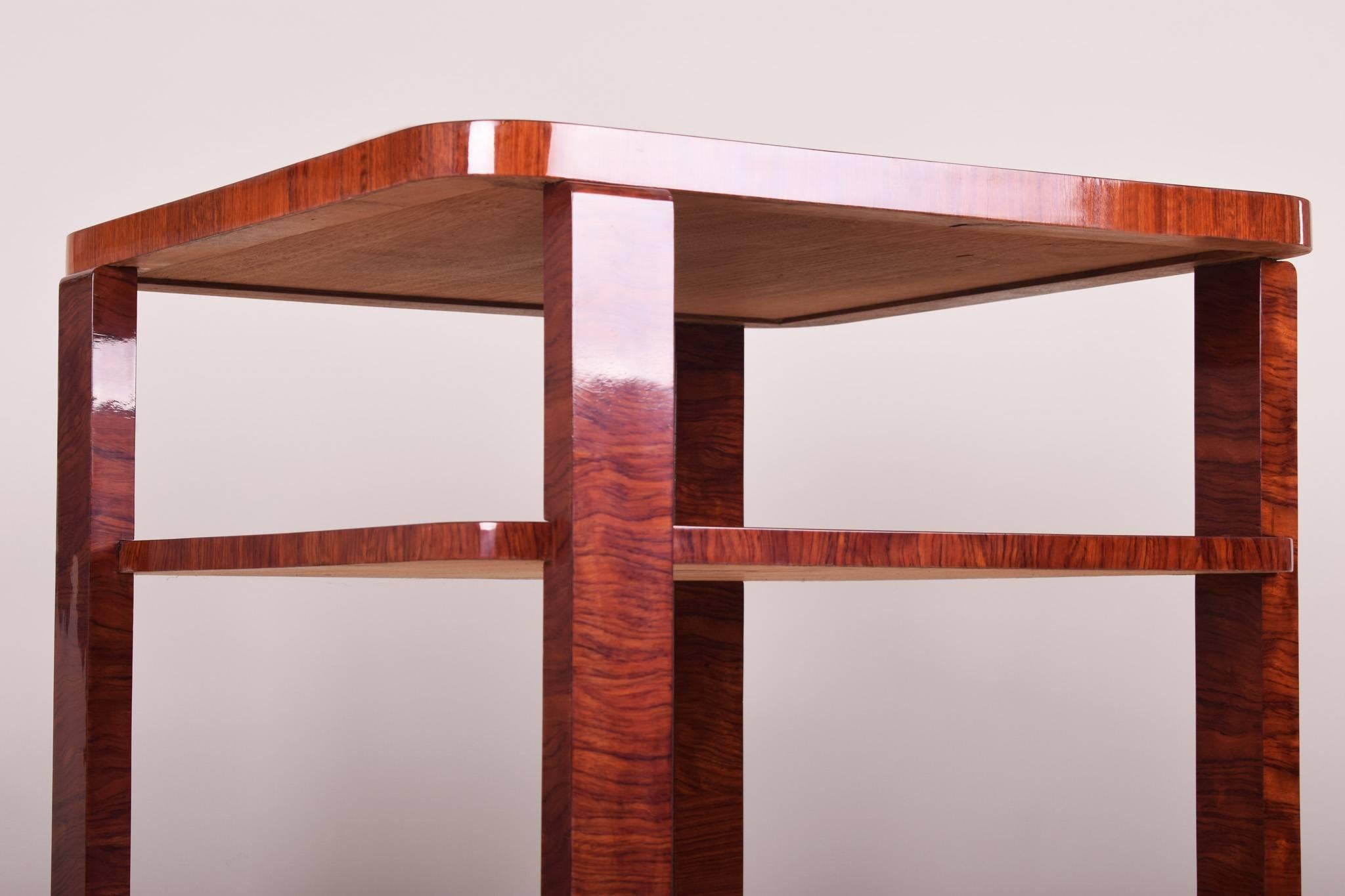 Lacquer Small Square Art Deco Palisander Table, Period 1920-1929, Czechoslovakia