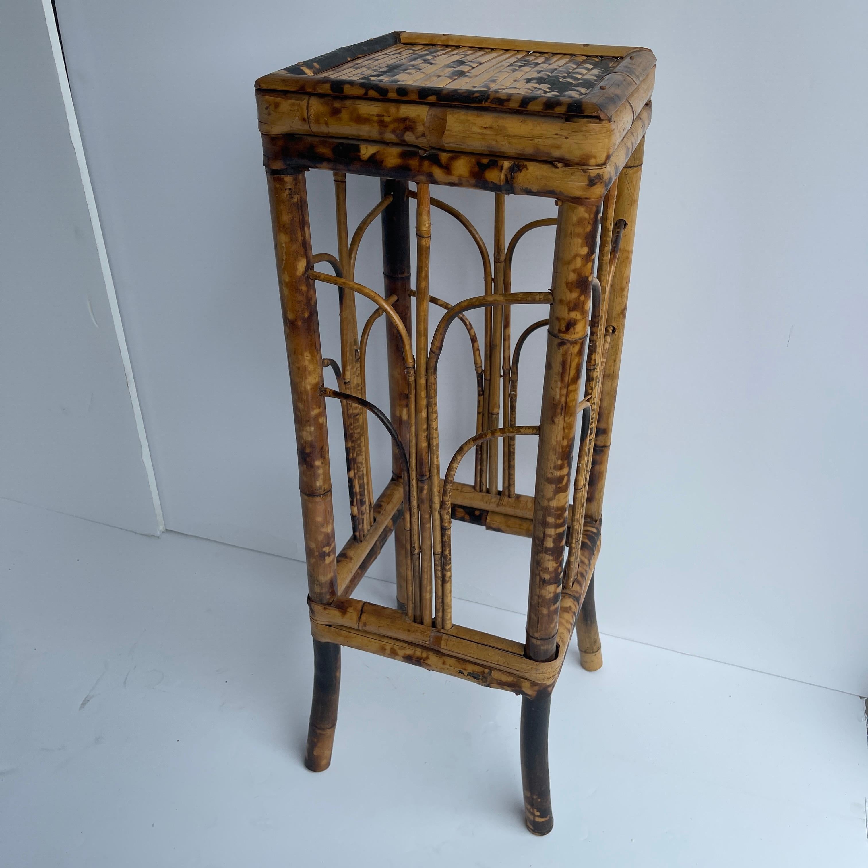 antique bamboo plant stand