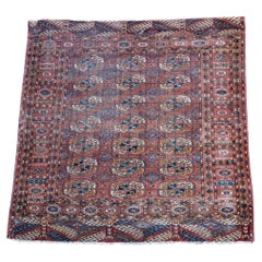 Small Square Brown Turkoman Hearth Carpet