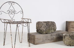 Small Square Carved Stone Antique Wabi Sabi Sandstone Planter Bonsai Pot