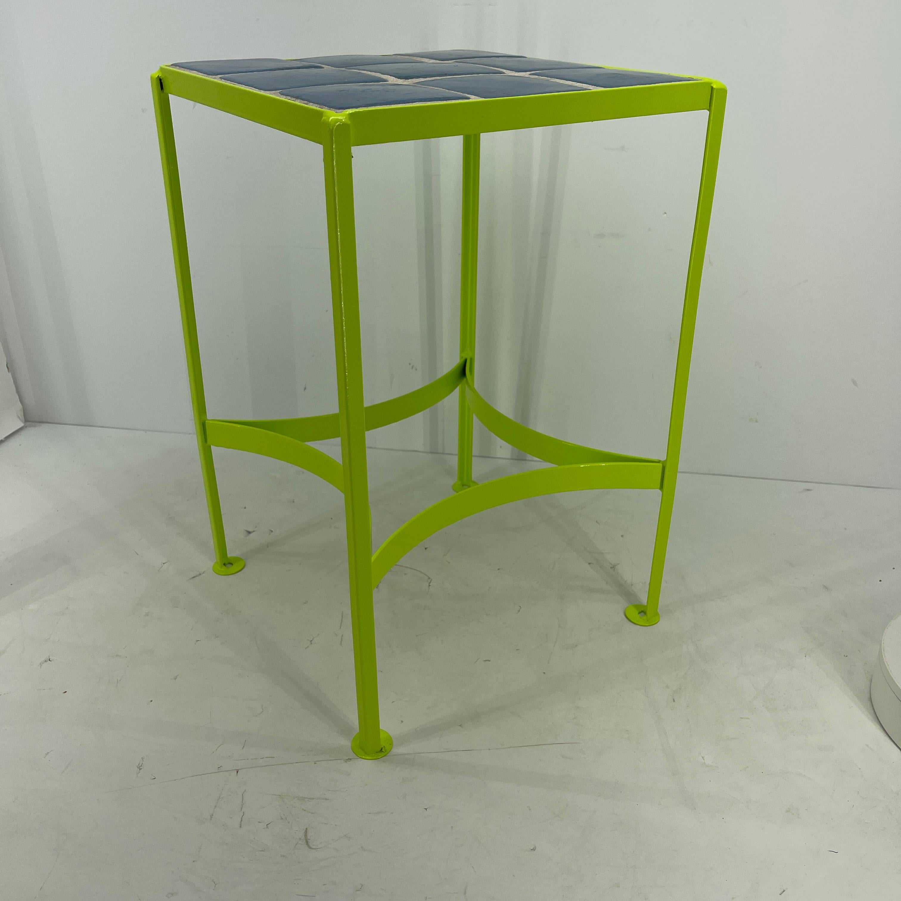 Small Square Tile Top Metal Side or End Table 2