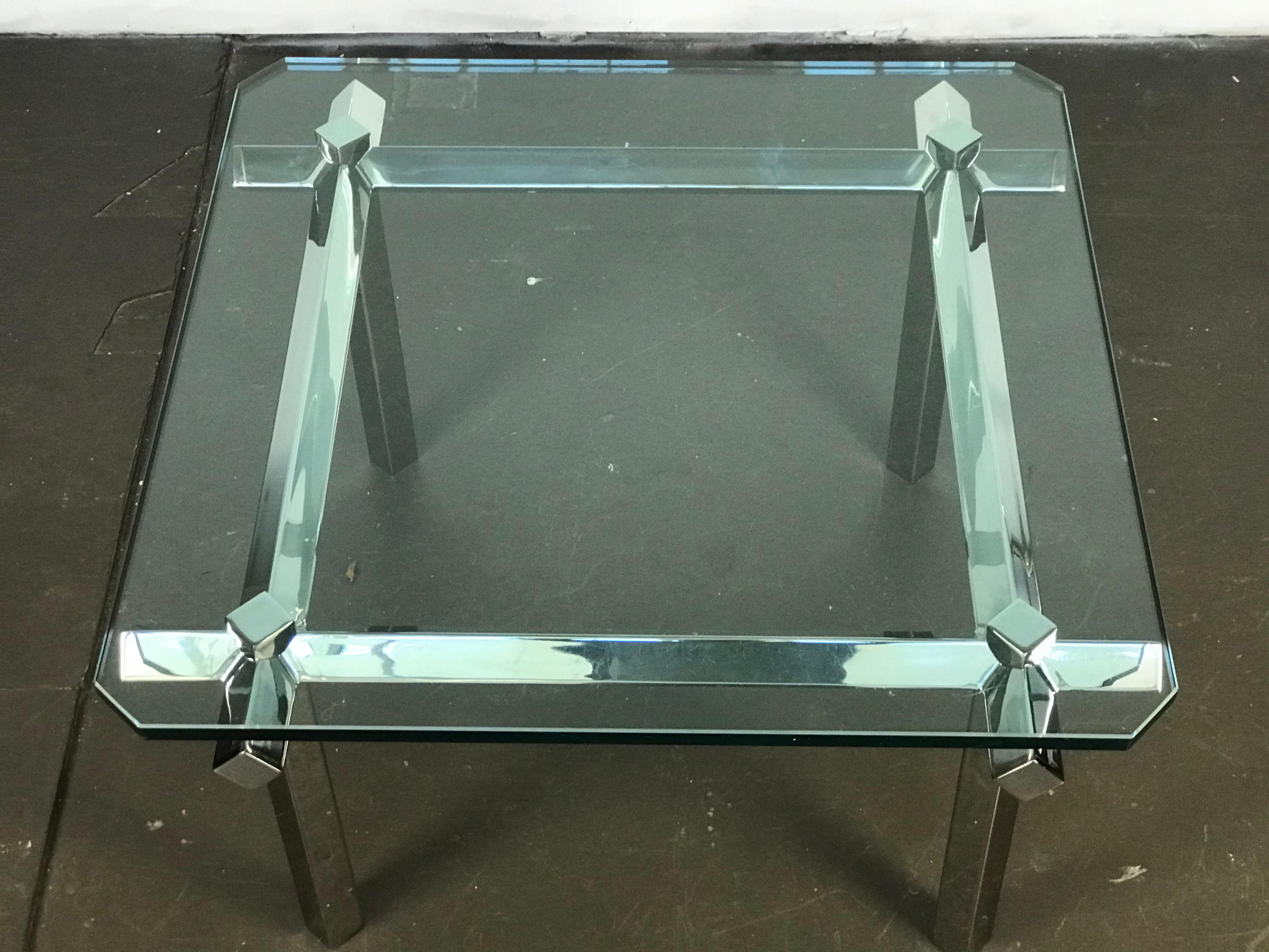 Late 20th Century Mid Century Modern Small Square Cocktail Table after Karl Springer 