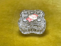 Small Square Cut Crystal Box by Anna Huette, German Mid-Century