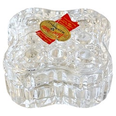 Petite boîte carrée en cristal taillé d'Anna Huette, Allemagne, milieu du siècle dernier