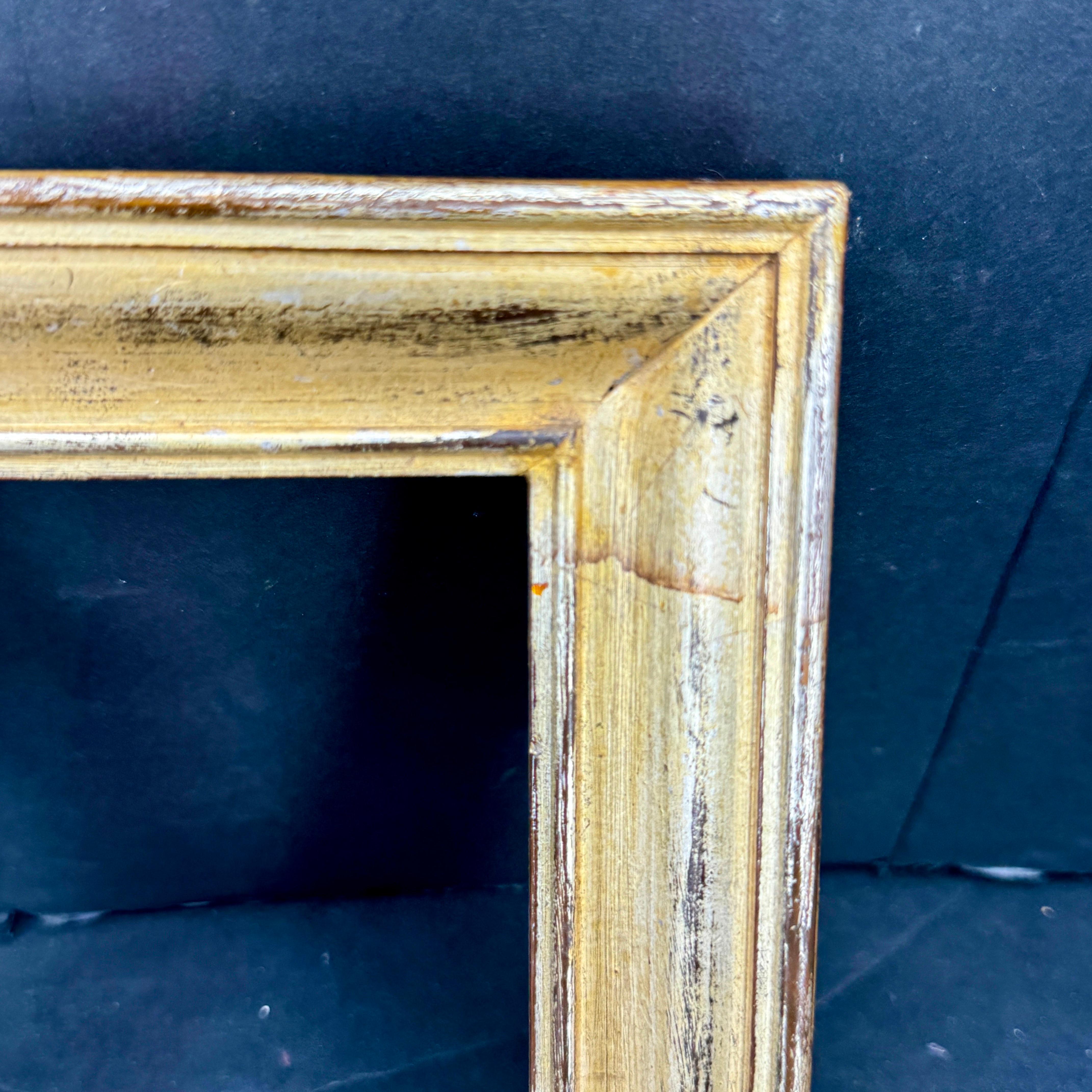 Pequeño Marco Cuadrado Danés Plateado Dorado Madera