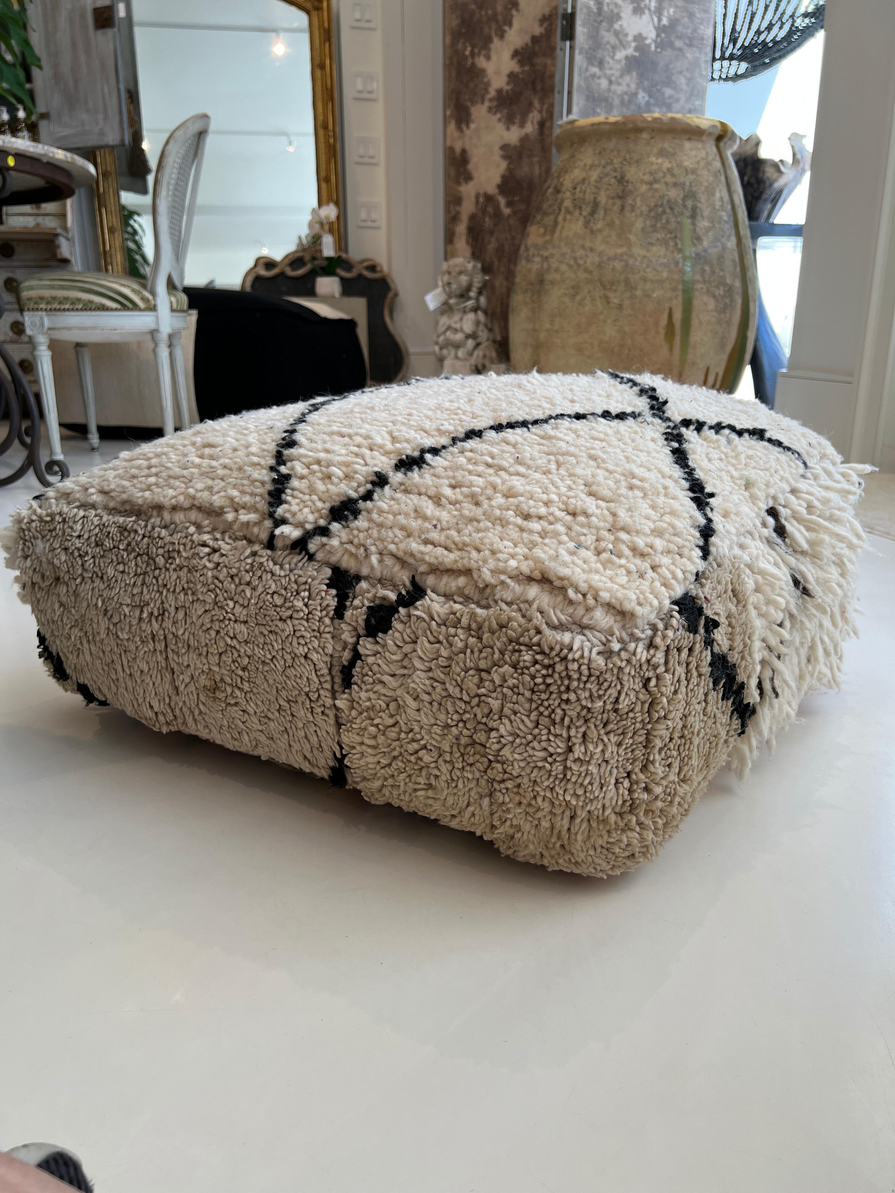 Woven Small Square Indian Pouf