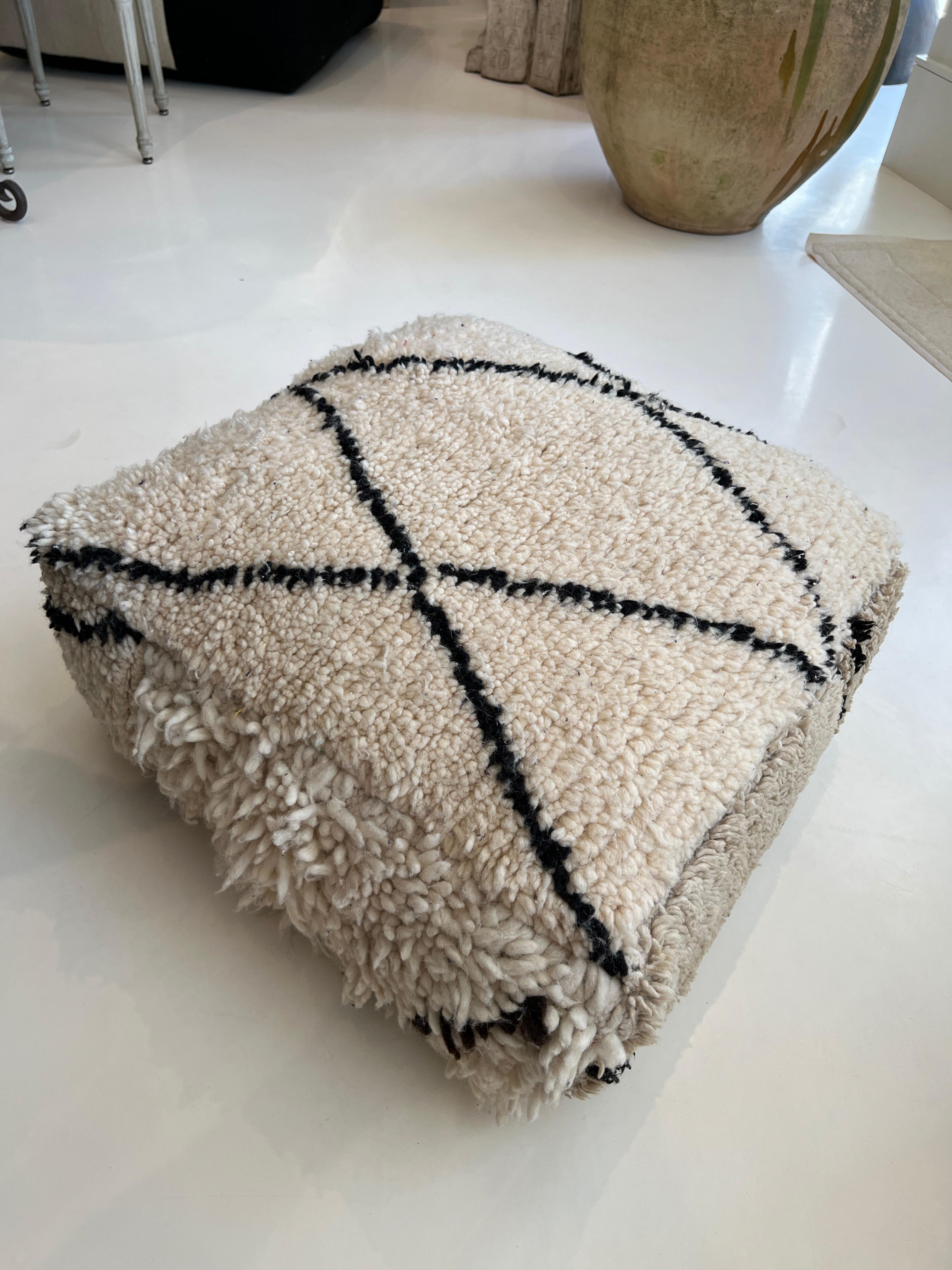 20th Century Small Square Indian Pouf