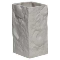 Petit vase carré en porcelaine, années 1980
