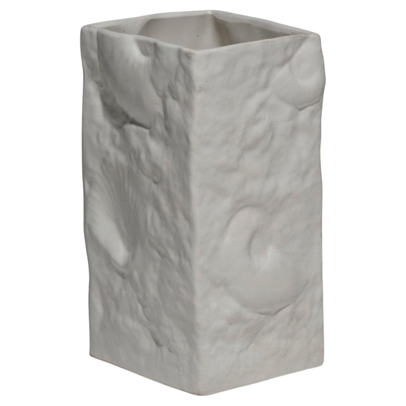 Small Square Porcelain Vase, 1980s