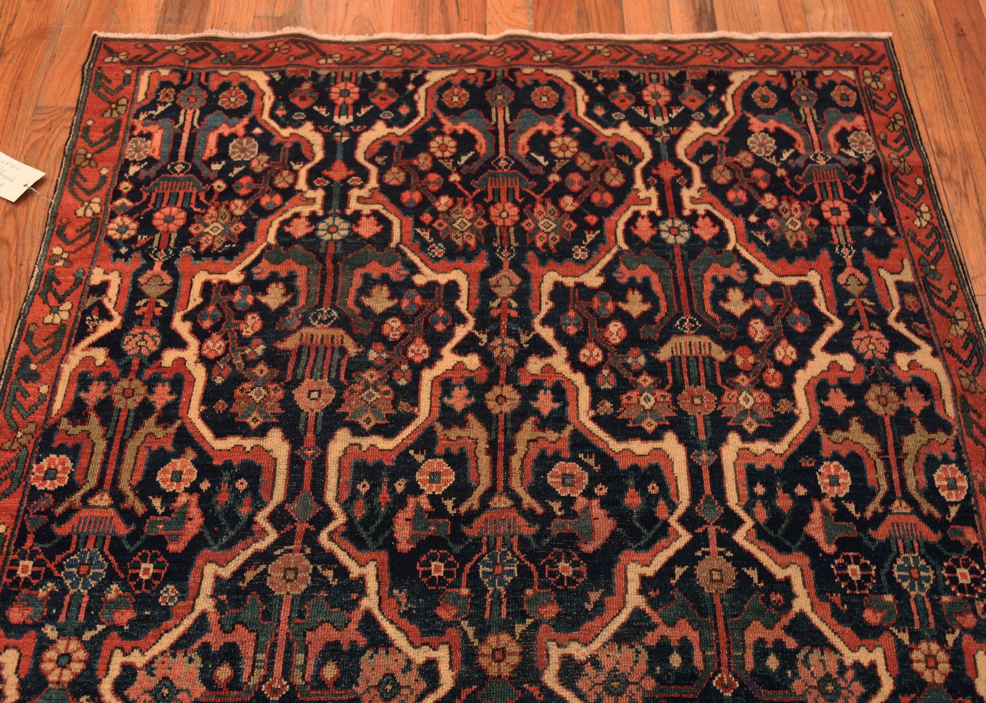 Wool Small Square Shape Antique Tribal Northwest Persian Area Rug 4'8