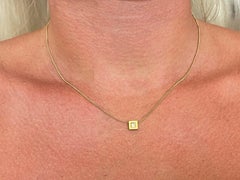 Quadratische einreihige Diamant-Halskette aus 18 Karat Gelbgold