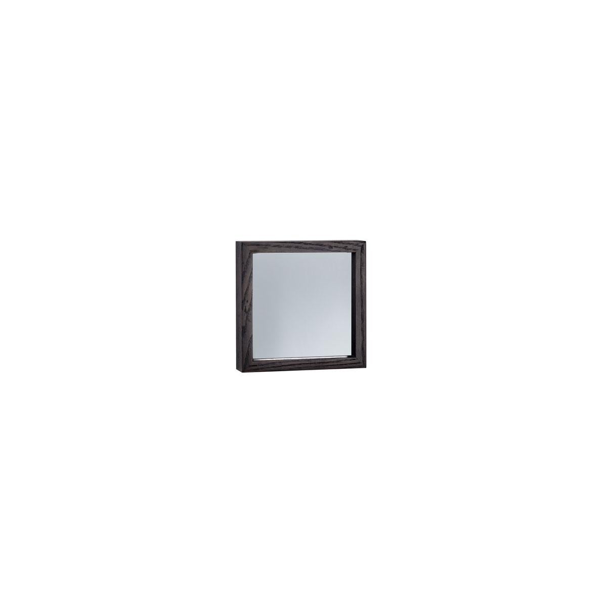 Hand-Crafted Small Square Smoked Mirror with Wooden Frame – EDGE For Sale