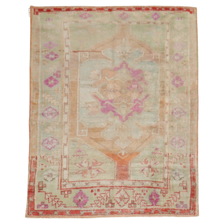 Small Square Turkish Anatolian Rug For Sale at 1stDibs