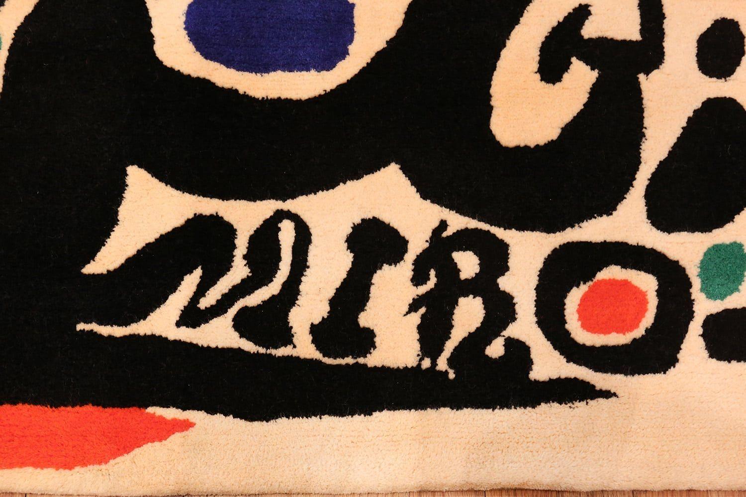 Small Square Vintage Art Rug in the style of Miro. Size: 3 ft 6 in x 4 ft 3 in In Excellent Condition In New York, NY
