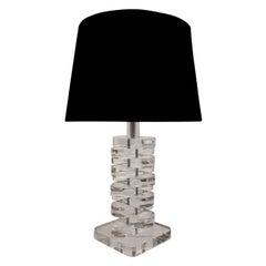 Small Stacked Lucite Table Lamp, 1970s