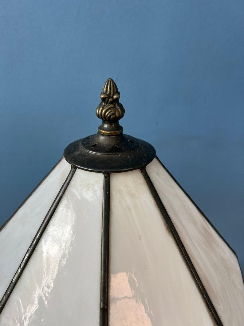 Small Stained Glass Tiffany Art Deco Table Lamp, 1970s In Excellent Condition For Sale In ROTTERDAM, ZH