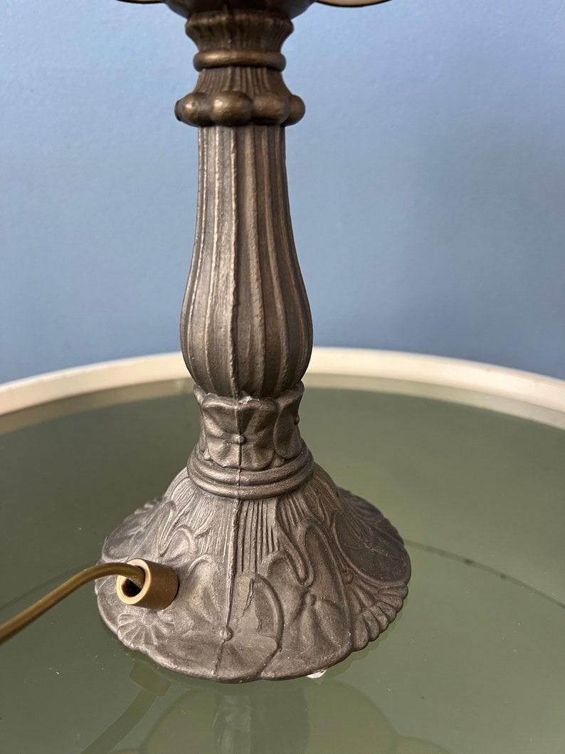 20th Century Small Stained Glass Tiffany Art Deco Table Lamp, 1970s For Sale