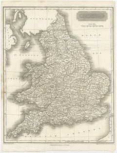 Small Steel Engraved Map of England