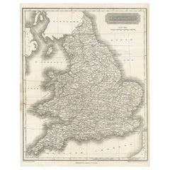 Small Steel Engraved Map of England