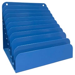 Small Stepped 10-Slot Steel Organizer - Refinished in Moon Blue