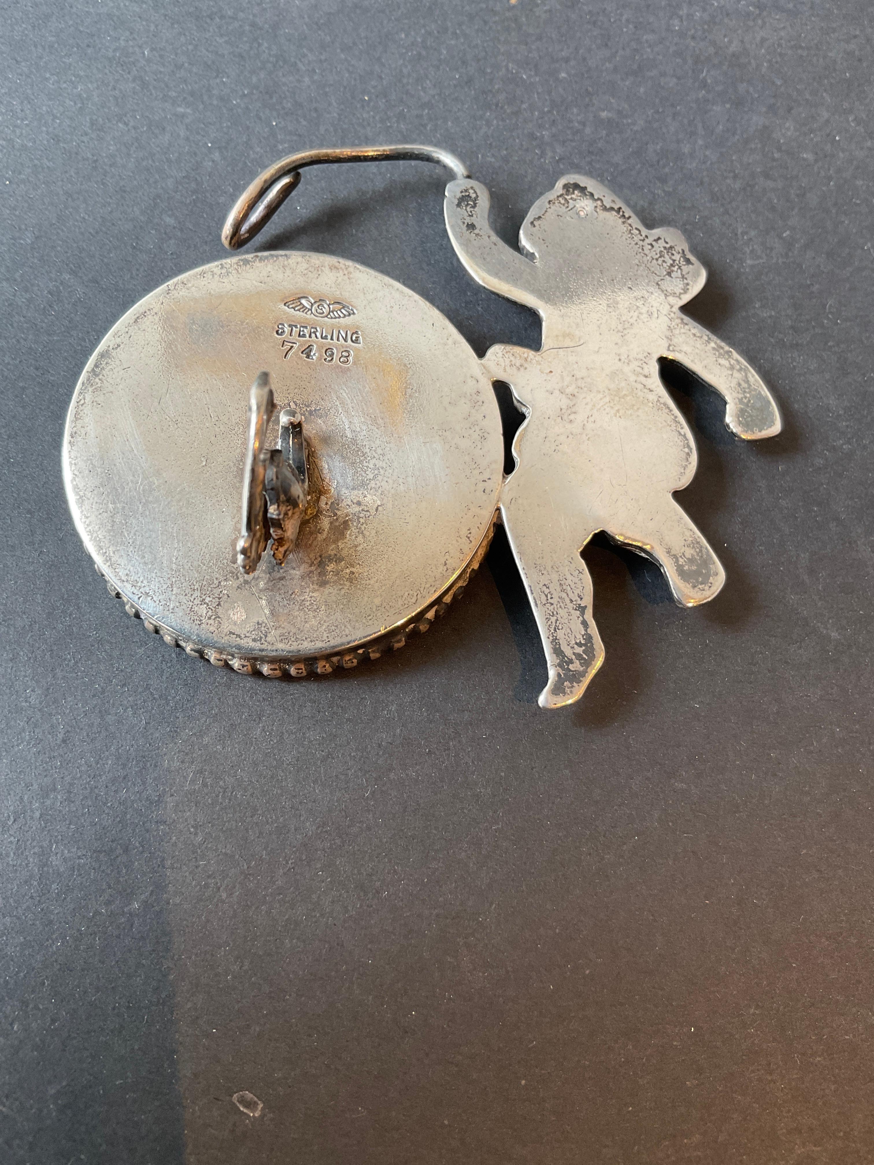 Cornice circolare a forma di cherubino in argento in vendita 2