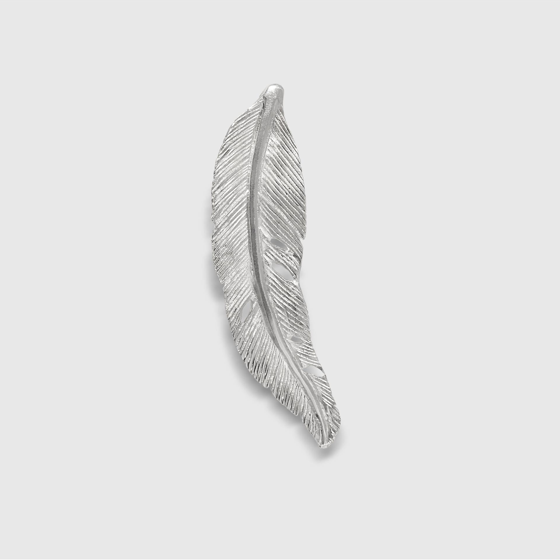 Small, Sterling Silver Detailed Bird Feather Brooch Pin by Ashley Childs

This feather was originally carved by 