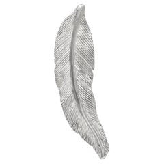 Vintage Small, Sterling Silver Detailed Bird Feather Brooch Pin by Ashley Childs