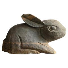 Small stone carved rabbit statue / 19th-mid 20th century / Around Korea