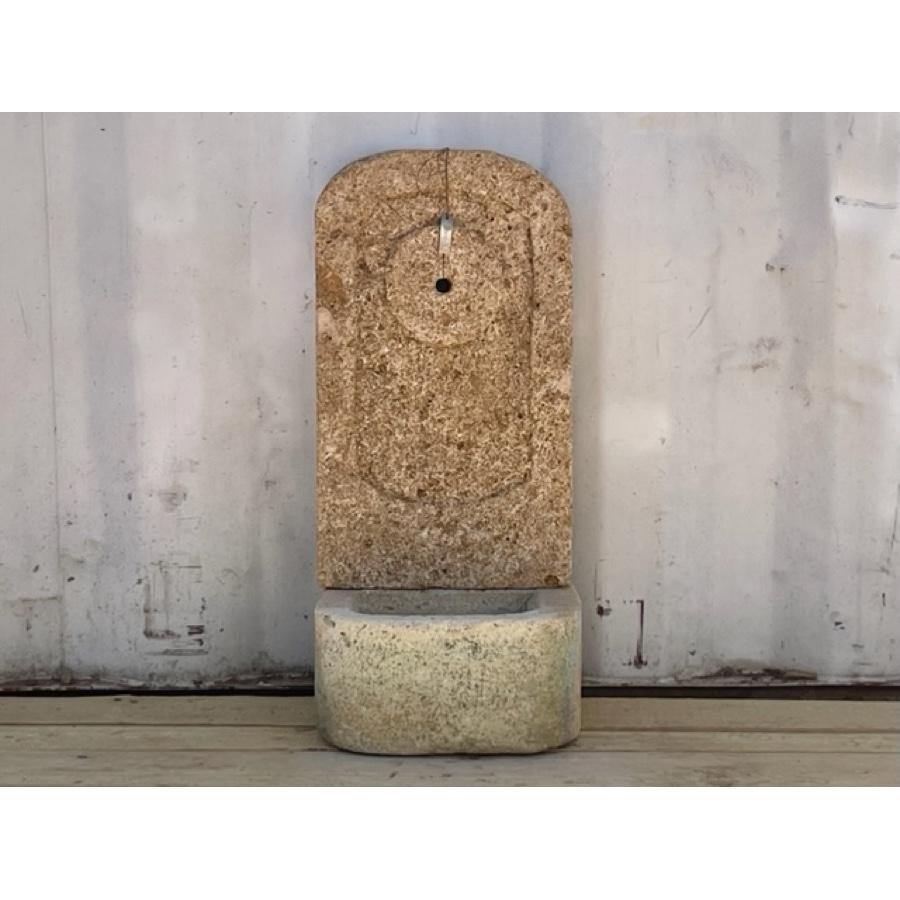 Antique Re-Edition Small Stone Fountain with Back For Sale 2