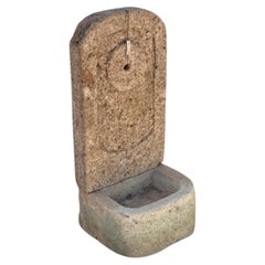Antique Re-Edition Small Stone Fountain with Back